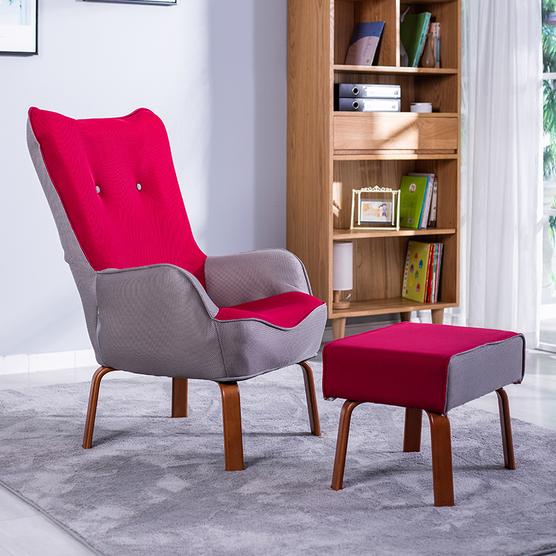 Modern High Wingback Fabric Upholstered Living Room Accent Chair