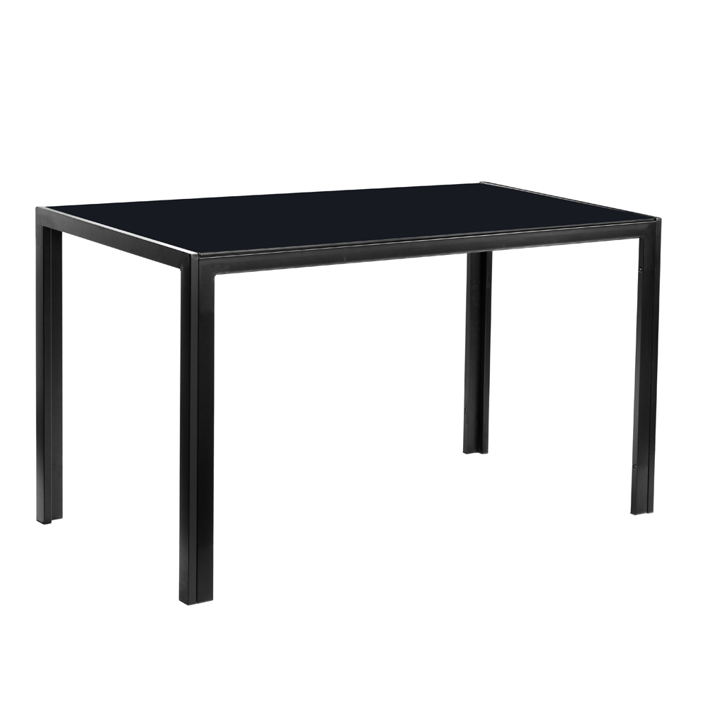 US Shipping Dining Table Set Glass Steel 7 Piece Set for 6 Chairs Clear Glass Metal Kitchen Room Breakfast